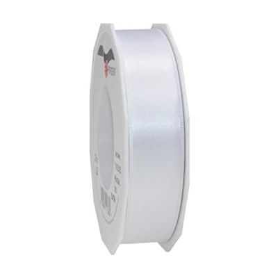 Imagen de C.E. PATTBERG PRÄSENT cinta regalo satén color blanco, 25 m de raso para envolver regalos, mm ancho, decoración y manualidades, decorativa versátil