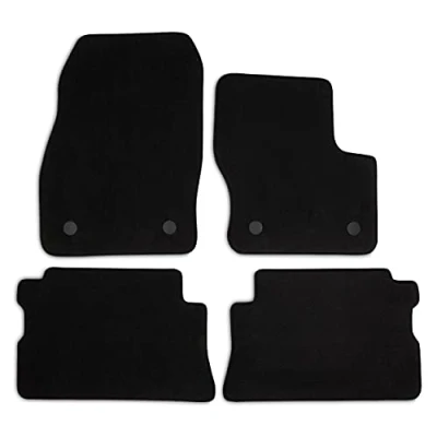 Imagen de Safe Travel Juego de 4 Alfombrillas Goma Resistentes 3 mm con Ribete Negro, Clips Seguridad para Ford Kuga (a Partir 2015)