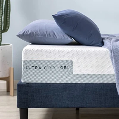 Imagen de Zinus Ultra Cool Gel Colchones, Espuma con Memoria Tela, Blanco, 90 x 200 cm