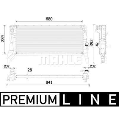 Imagen de MAHLE ORIGINAL CR 2313 000P Radiador, refrigeración del motor 680 284 28 Aletas soldadas