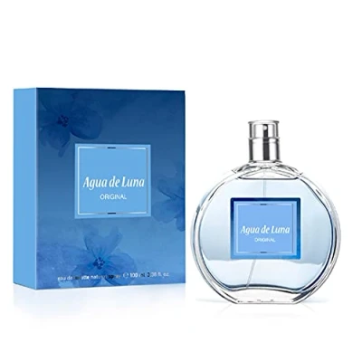 Imagen de AGUA de LUNA Original, Colonia Mujer, 100 ml, Perfume en Formato Spray, Eau Toilette Natural y Femenina, Aroma Floral, Fragancia Fresca Larga Duración
