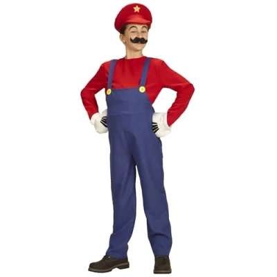 Imagen de W WIDMANN MILANO Party Fashion Disfraz infantil de Super Klempner, Color rojo, 128 (08706)