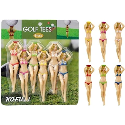 Imagen de Kofull Tees de Golf Plástico Mezcla Interesante Colores Mujer Cuerpo Desnudo Accesorios 3&quot;(Bronce)