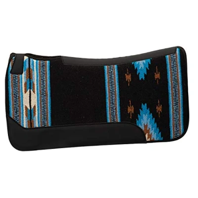 Imagen de Weaver Leather Almohadilla contorneada de Fieltro Mezcla Lana un Solo Tejido sillín, Unisex, Negro y Azul, 31&quot; L x 32&quot; W