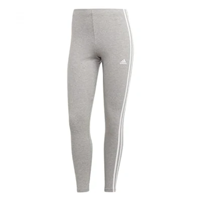 Imagen de adidas Essentials 3 Stripes High Waisted Single Jersey, Mallas (1/1), Mujer, Medium Grey Heather/White, XL