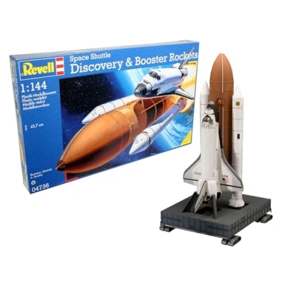 Imagen de Revell Discovery + Booster Rockets Maqueta Transbordador Espacial, Color Multicolor (Wolf Grey/Pure Platinum/White 010), 38.5 EU (04736)
