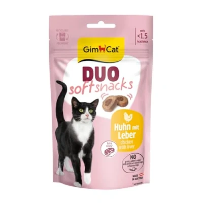 Imagen de GimCat Dúo Aperitivos Suaves con Pollo hígado 1 Bolsa (1 x 50 g)