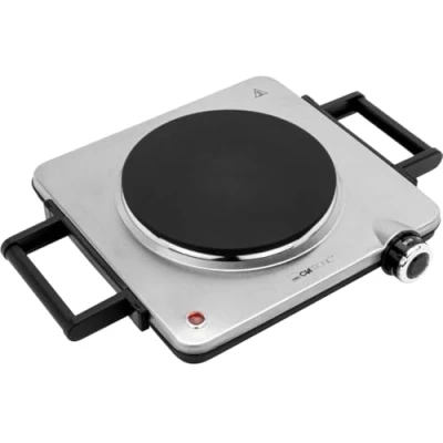 Imagen de Clatronic® Placa de cocción Individual eléctrica con 1500 vatios, 1 para Cocina, Oficina o Camping, regulación Temperatura Continua Acero Inoxidable EKP 3788 E