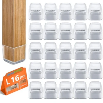 Imagen de Protectores Cuadrados para Patas de Silla, Silla Suelos Madera Dura, Fundas protección Silicona, Suelo rectangulares sillas