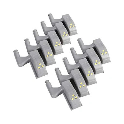 Imagen de 10 piezas de luz LED con sensor bisagra, blanco cálido/frío, armario universal, armario, bisagra para el hogar, cocina, sala estar/dormitorio(blanco cálido)