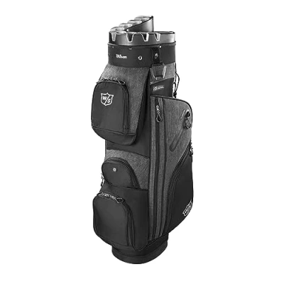Imagen de Wilson Staff Bolsa de Golf, i Lock 3 Cart Bag, Trolley, 14 Compartimentos para Varios Palos Negro/Gris