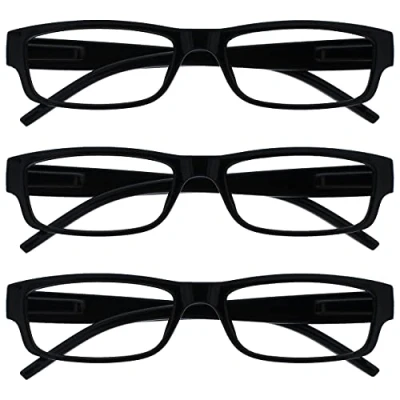 Imagen de The Reading Glasses Company Gafas De Lectura Negro Ligero Cómodo Lectores Valor Pack 3 Estilo Diseñador Hombres Mujeres Uvr3Pk032 +2,00 Unidades 88 g