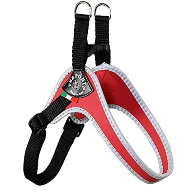 Imagen de Tre Ponti Fibbia pequeño Perro arnés con Correa Ajustable para el Vientre, 4 cm, Color Rojo