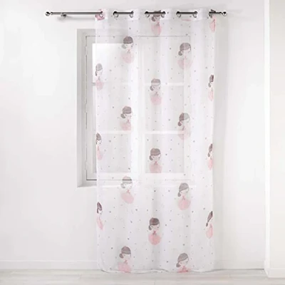 Imagen de DOUCEUR D&#039;INTERIEUR Suavez de interior con ojales, color blanco, 140 x 240 cm
