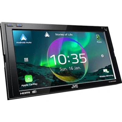 Imagen de JVC KW M875DBW Receptor Multimedia AV de 17,3 cm (6,8&quot;) con CarPlay inalámbrico y Android Auto (4x50W, Dab+/FM, Bluetooth, 3 pre Salidas 4V, USB C, Control iPod/iPhone).