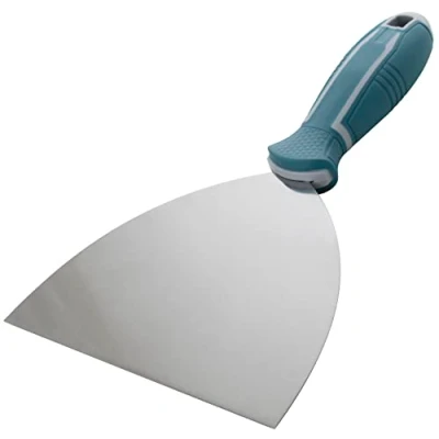 Imagen de AERZETIX C64758 Espátula para masilla enlucir 150mm manija en plástico cuchillo raspador papel pintado pintura herramienta yesero plaquista albañilería trabajos mantenimiento edificio