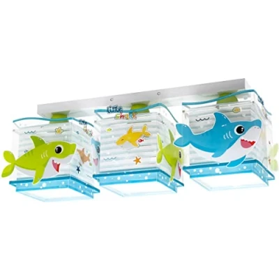 Imagen de Dalber Little Shark plafón patrón de mar 3 luz