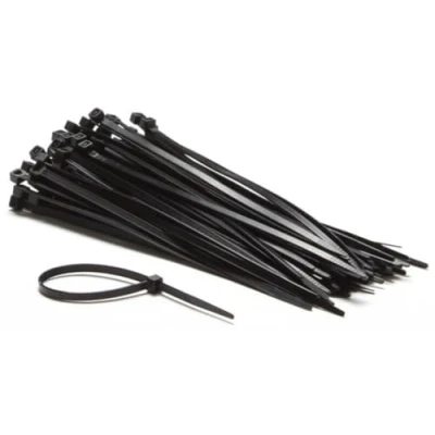 Imagen de Perel Conjunto de empates cable nylon 4.6x200 mm negro, resistente a los rayos UV, 100 pcs