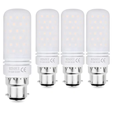 Imagen de Hzsanue Bombillas LED 15W, 120W Equivalentes de Incandescentes, 1500Lm, 3000K Blanco Cálido, B22 Gorra Bayoneta, Paquete 4