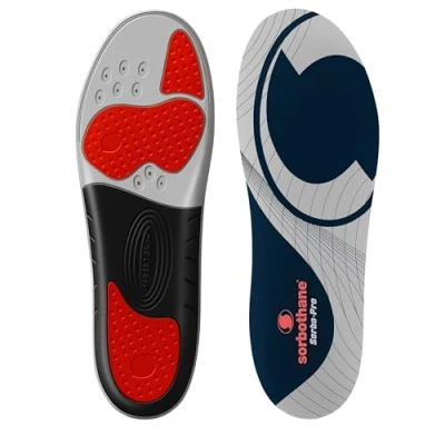 Imagen de Sorbothane Sorbo Pro Plantillas Suela de zapato absorbente golpes para botas fútbol, correr, o caminar, control Pronación fascitis plantar, soporte talón y espinillas
