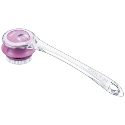Imagen de Beurer FC 55 Cepillo facial y corporal, 2 intensidades de masaje rotatorio, Resistente a salpicaduras IPX7, mango extraíble, cepillos, color blanco/rosa