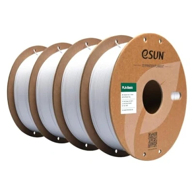 Imagen de eSUN PLA Filamento 1.75mm, Basic Precisión Dimensional +/ 0.05mm, 1KG por Carrete, 4 Carretes para 3D Impresoras,Blanco Frío*4