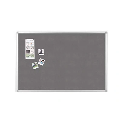 Imagen de BoardsPlus Tablón de Anúncios Fieltro Gris, 105 x 75 cm, Con Marco Aluminio