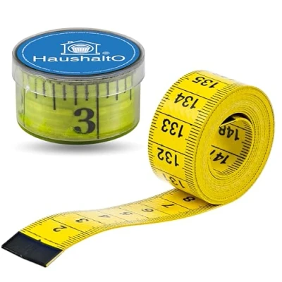 Imagen de 2 en 1 cinta métrica de 150 cm Medición precisa + pulgadas Caja almacenamiento
