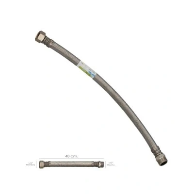 Imagen de ORYX Latiguillo Flexible Reforzado Acero Inoxidable Termo Macho 1/2&quot; Hembra Longitud 400 mm