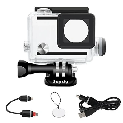 Imagen de Suptig Carcasa impermeable recargable para cámara de acción exterior GoPro Hero 4 3+ 3 carga bajo el agua resistente al hasta 40 m