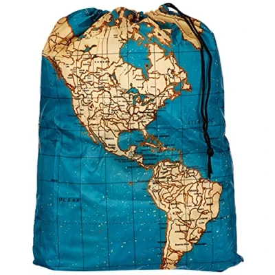 Imagen de Kikkerland KKLB06MP Petate, diseño de mapa, 41cm x 56cm capacity 20 l, Azul
