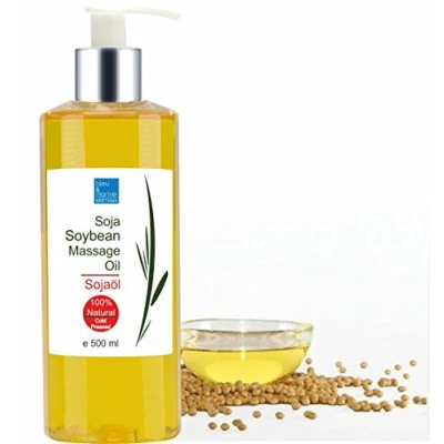 Imagen de bleumarine Bretania Aceite de Soja 100% Puro 500ml Hidratante Natural Anticelulítico y Antiestrías Regenerador Antiedad Ideal para Masajes, Piel, Cabello Uñas, Amarillo