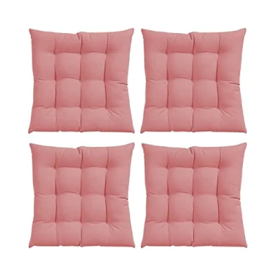 Imagen de GREATOYAR Cojines para Silla y Asiento, Decoración de Asiento Jardín Casa Terraza, Cojín Decorativo con Correas Sujeción, 9 Pespuntes, Fabricado en España, 40 x 3.5 cm, Pack 4, Rosa