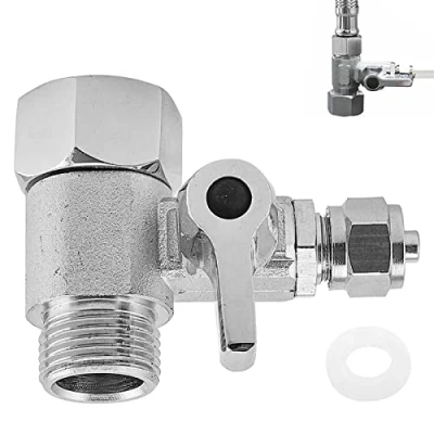 Imagen de Válvula De Cierre Adaptador En T 3/8 X 1/4 Puerto Cobre Bola Con 3 Vías Conexión Agua Para 2 Dispositivos