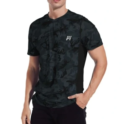 Imagen de MEETWEE Rash Guard Hombre, Camisa Manga Corta Camiseta UV Camisetas Deporte Técnicas Deportiva T Shirt de Protección Solar UPF50+ para fútbol Atletismo Correr o Montañismo Surf