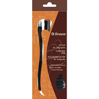 Imagen de Clairefontaine ES Brause 97423B un set calligraphie comprenant stylo plume 2,3 mm, 6 cartouches d&#039;encre de couleur et une notice
