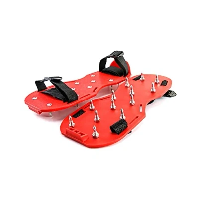 Imagen de QWORK® Zapatos con Puntas Cortas de 25mm Perfectas Para Pisos Epoxi, Superposiciones, Instalación Cubiertas, Color Rojo(1 Par)