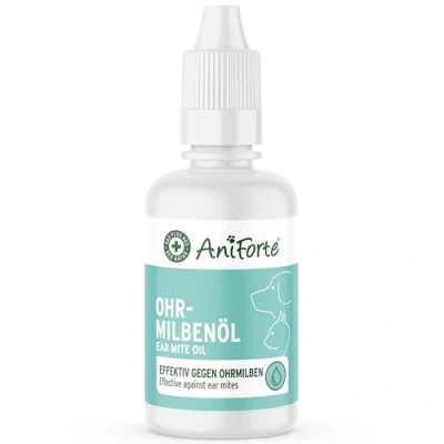 Imagen de AniForte Aceite para Ácaros del oído Perros, Gatos, roedores 20ml Cuidado Suave los ácaros oído, Gotas oídos Hongos de levadura y la picazón, secreción