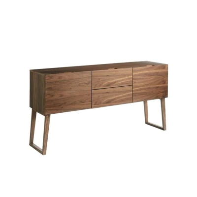 Imagen de Angel Cerdá Aparador Madera Nogal de Salón Moderno y Sofisticado Durable Mueble con Gran Almacenamiento 160 x 40 80 cm