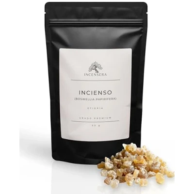 Imagen de Incienso Natural de Resina Boswellia papyrifera 50 gr Proveniente Etiopía y Eritrea, Calidad Iglesia, Puro para Quemar
