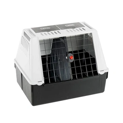 Imagen de Ferplast Transportin Perro Coche, Atlas Car 80 SE, Puerta Corredera Doble con Cerradura de Seguridad, L 82 x W 51 H 61 cm. MAX 20 kg