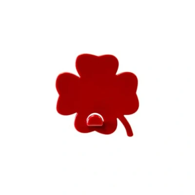 Imagen de KalaMitica, Gancho Magnĩtico Trĩbol De Cuatro Hojas Design, Resina Abs, Color Rojo, 5,5 x 0,5 cm