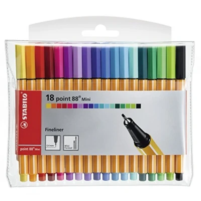 Imagen de Rotulador punta fina STABILO point 88 Mini Estuche con 18 colores
