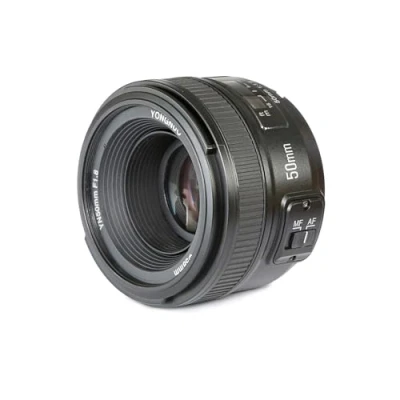 Imagen de Yongnuo YN50MM Objetivo para cámaras Nikon DSLR (f/1.8, 58 mm, AF/MF), Negro