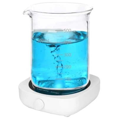 Imagen de QWORK®Agitador magnético alimentado por USB, con velocidad ajustable de 2000 RPM, capacidad 1000 ml, ideal para laboratorio y elaboración casera cerveza