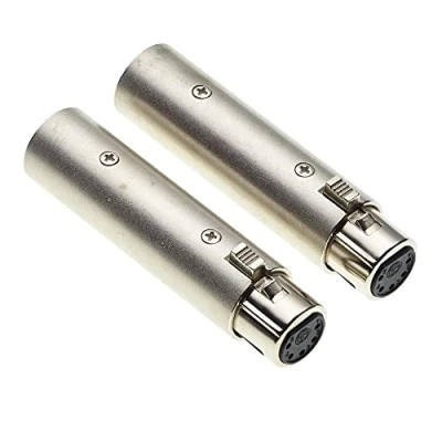 Imagen de Keple XLR de 3 a 5 pines, Paquete 2 Adaptador DMX, convertidor clavija macho polos hembra polos, empalmador, alargador para cables audio y cámaras SLR