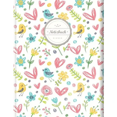 Imagen de Blanko Notizbuch (©Star, A4, 156 Seiten, Softcover) Mit Register + Seitenzahlen Leeres Notizheft zum Selbstgestalten, Zeichenbuch, Skizzenbuch, Blankobuch, Malbuch „Doodle Flowers“