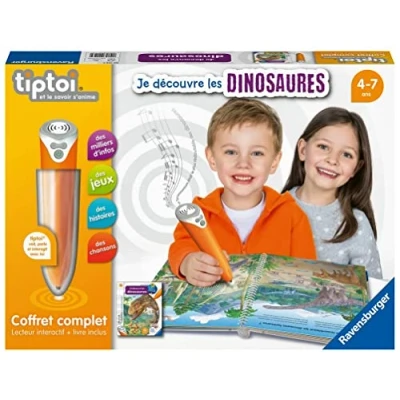 Imagen de Ravensburger tiptoi® Estuche Completo Lector Interactivo + Libro Je découvre Les Dinosaures Juego Educativo electrónico, sin Pantalla A Partir de 4 años Versión Francesa 00 143