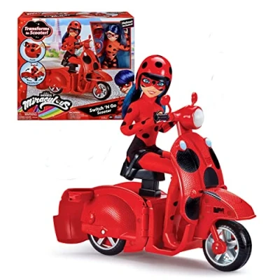 Imagen de BANDAI Miraculous Ladybug y Cat Noir Scooter Muñeca Mariette articulada
