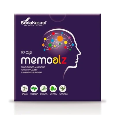 Imagen de Soria Natural MEMOALZ Complemento alimenticio Mejora la memoria y favorece concentración 60 comprimidos Extracto de Salvia